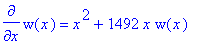 diff(w(x),x) = x^2+1492*x*w(x)