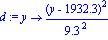 d := proc (y) options operator, arrow; (y-1932.3)^2/9.3^2 end proc