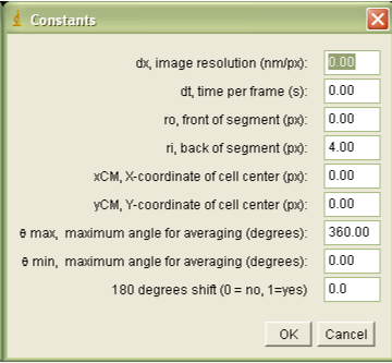 Intensity Profile Parameter Input
