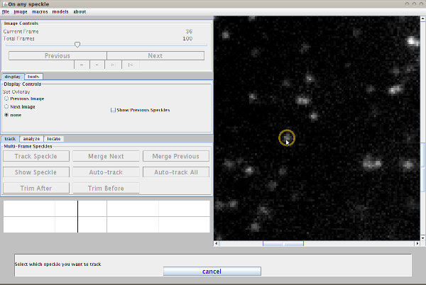 Selecting an existing speckle